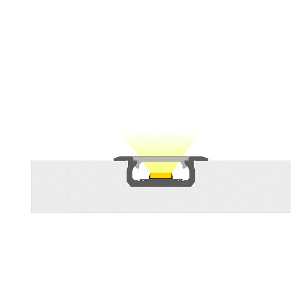 Profilé aluminium laqué blanc TypeZ 22X7 pour ruban de led largeur max 13mm barre de 2m