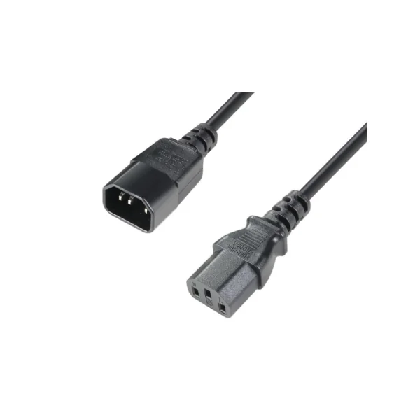 prolongateur secteur noir IEC male vers femelle 3G1.5mm² 3m