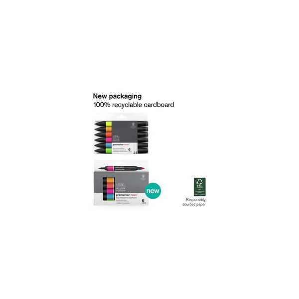Promarker Néon assortiment 6 marqueurs fluorescents