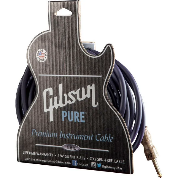 Pure Premium Instrument Cable 18ft / 5.49m - Dark Purple