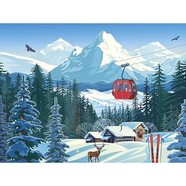 Puzzle 1000 pièces Paysage enneigé - Calypto
