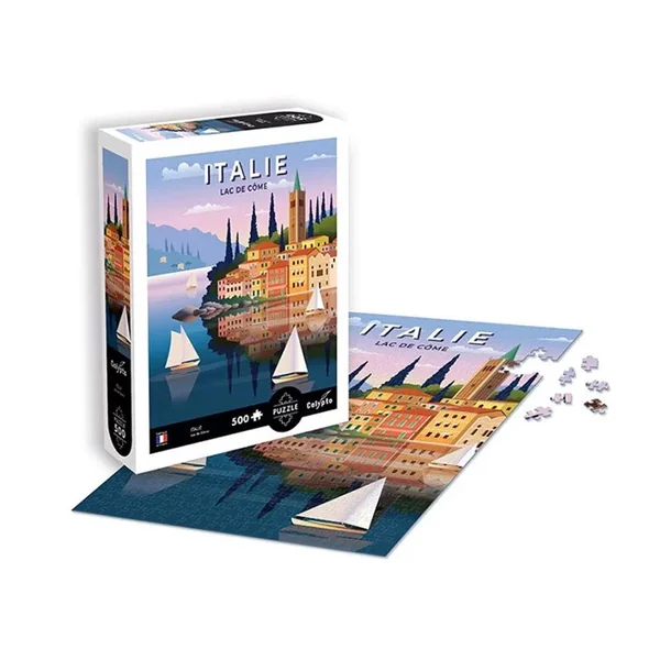 Puzzle 500 pièces Italie : Lac de Côme par Calypto