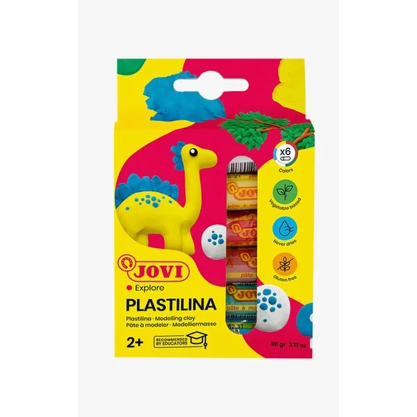 Pâte à modeler plastilina x6 15g Jovi explore