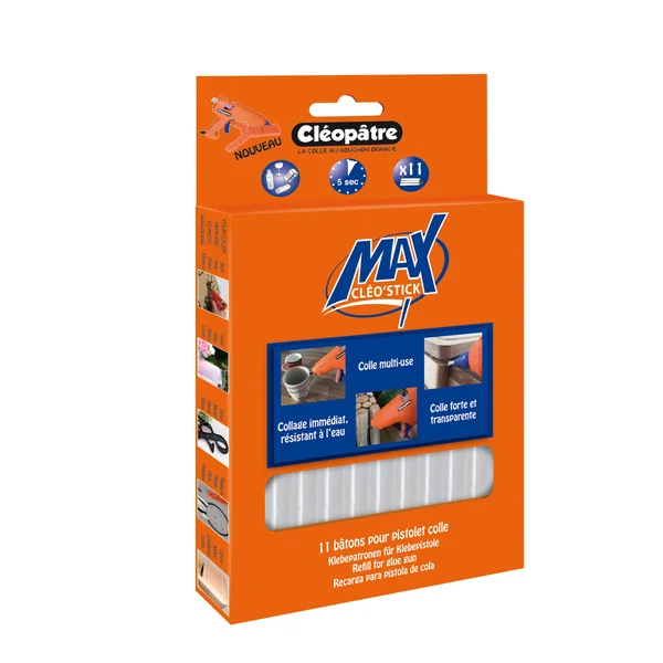 Recharge de 11 bâtons de colle pour Pistolet Cléo'Gun Max