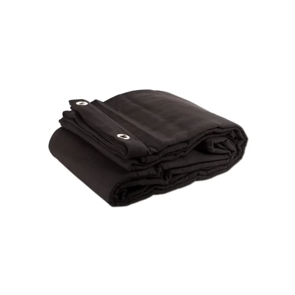 Rideau noir 3X6m Certifié B1 avec oeillets acier sur largeur de 3m ourlé 300g