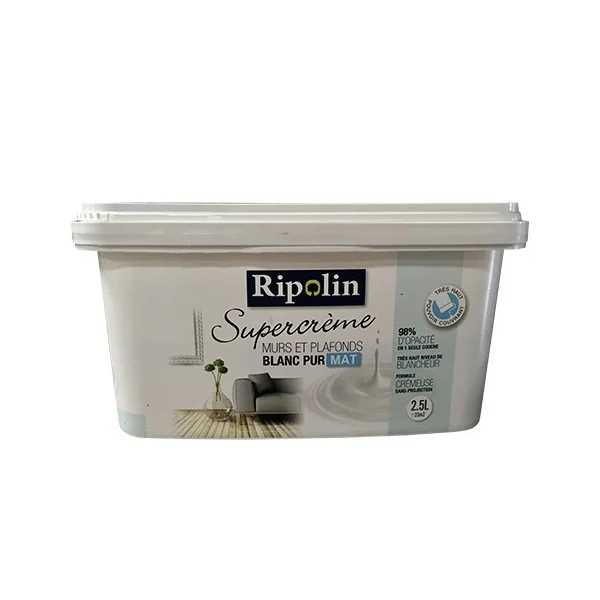 RIPOLIN Peinture Supercrème Murs & Plafonds Blanc Mat