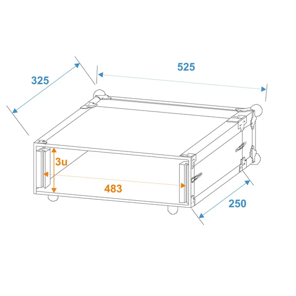 ROADINGER Effect Rack CO DD, 3U, 24cm deep, black