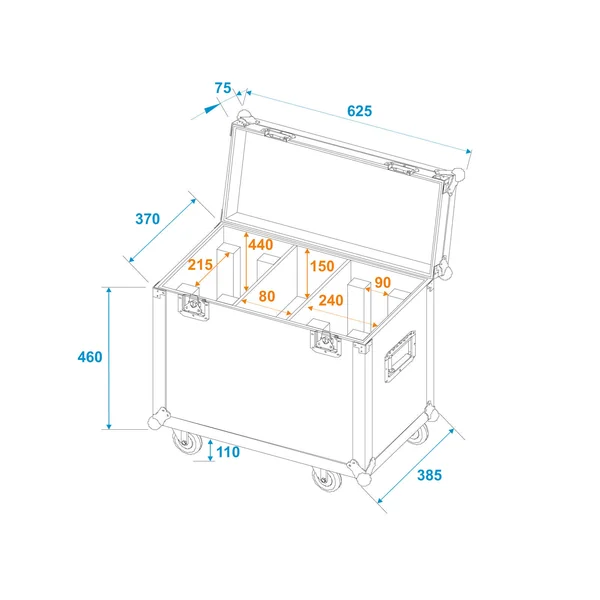 ROADINGER Flightcase 2x TMH-X12 with wheels