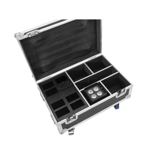 ROADINGER Flightcase 4x AKKU IP UP-4 Plus HCL Spot WDMX with charging function