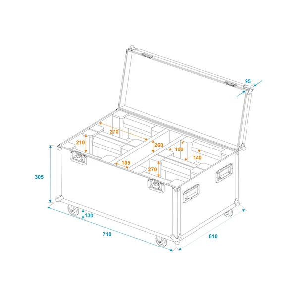 ROADINGER Flightcase 4x LED TMH-X1 Moving Head Beam with wheels