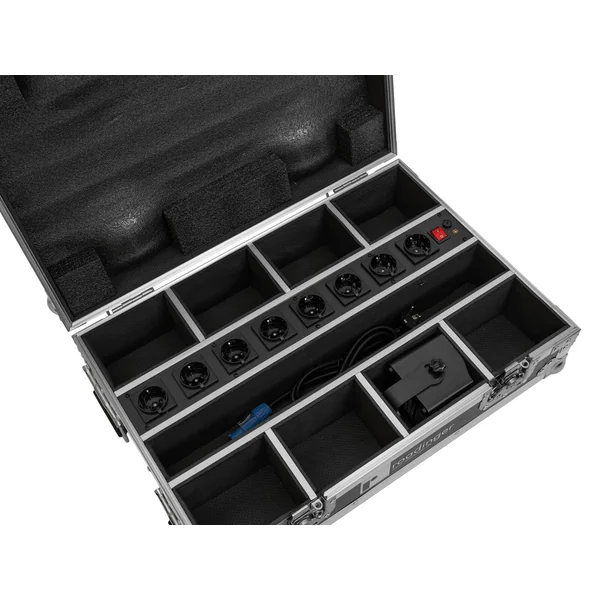 ROADINGER Flightcase 8x AKKU Mini IP UP-4 QCL Spot MK2 with charging function