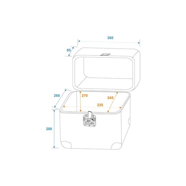 ROADINGER Record Case ALU 75/25, rounded, bk