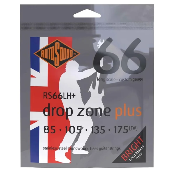 Rotosound E-Bass Strings Swing Bass 66 - Set 4-string DROP ZONE PLUS Custom 85-175 (RS66LH+)