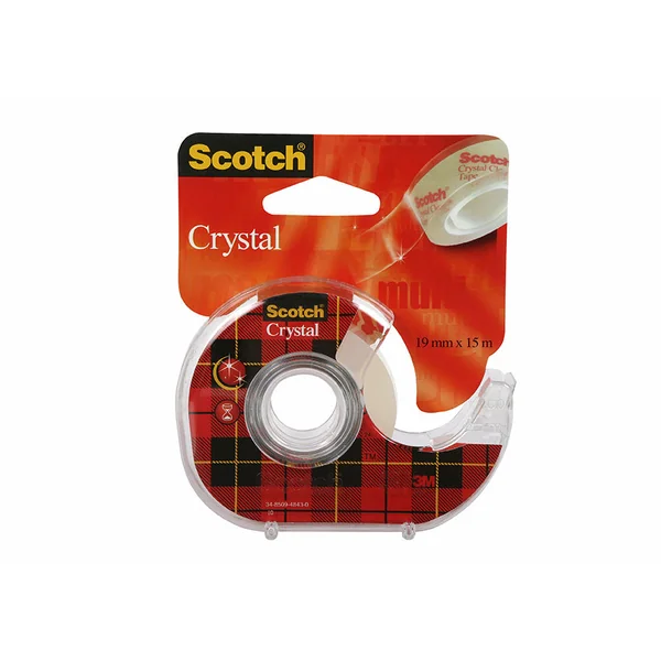 Ruban adhésif Scotch® Crystal transparent, 1 rouleau 19 mm x 15 m + dévidoir manuel