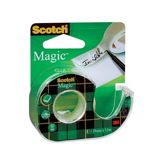 Ruban invisible Scotch® Magic™, 1 rouleau, 19 mm x 7,5 m + dévidoir manuel