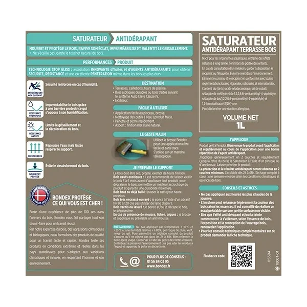 Saturateur Antidérapant BONDEX Gris vintage
