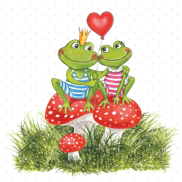 Serviette « Frogs In Love »