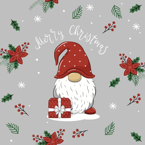 Serviette « Lutin et son cadeau »