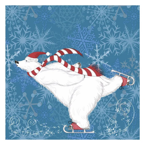 Serviette « Ours polaire sur patins à glace »