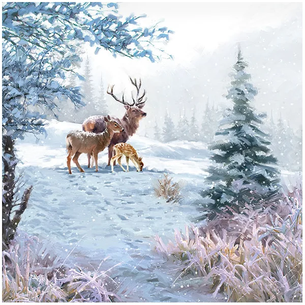 Serviette « Scène forestière hivernale »
