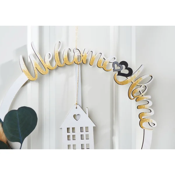 Set anneau en bois « Welcome Home »