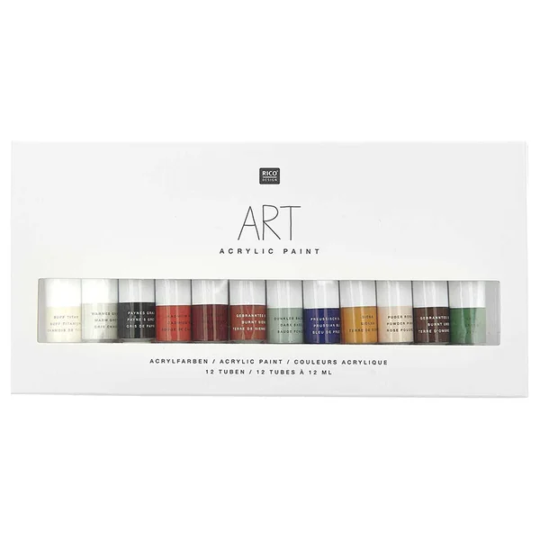 Set de 12 tubes de peinture acrylique - Terre