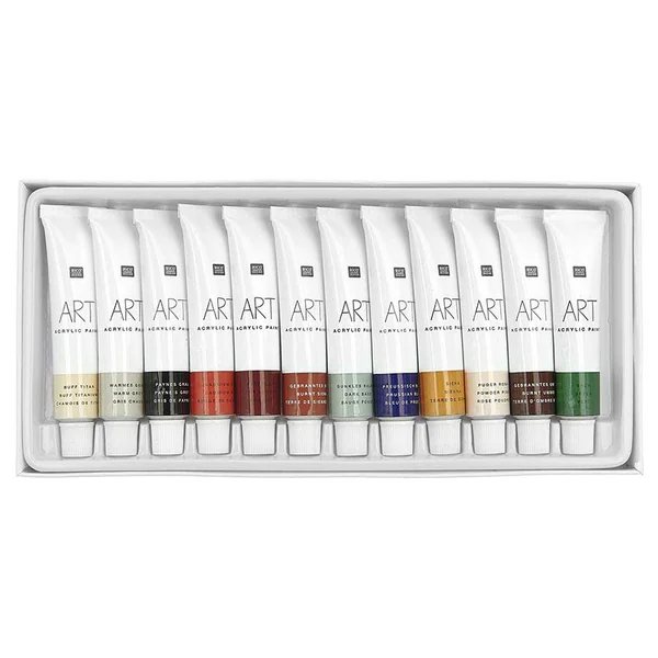 Set de 12 tubes de peinture acrylique - Terre
