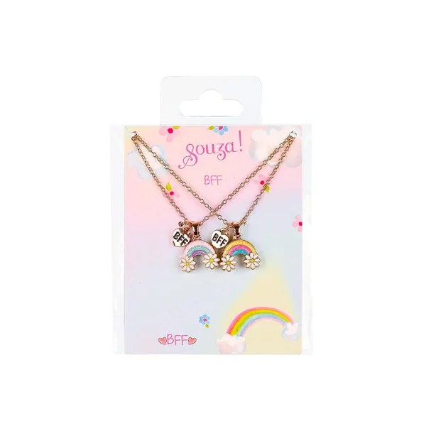 Set de 2 colliers Best Friends Forever arc-en-ciel