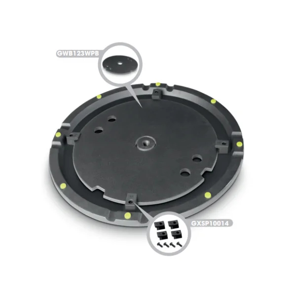 Set de 4 cahoutchouc pour fixation lest sur embase Gravity WB 123