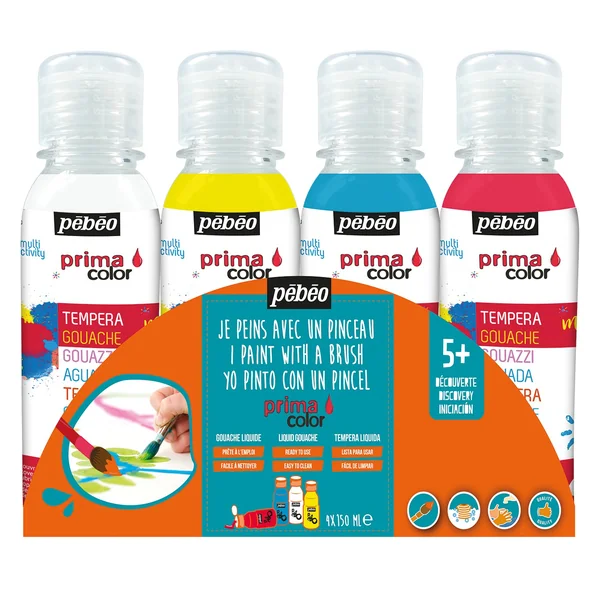 Set de 4x150ml classique Gouache liquide Primacolor