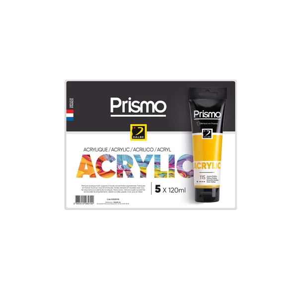 Set de 5 tubes de 120ml de peinture acrylique fine Prismo pour artistes
