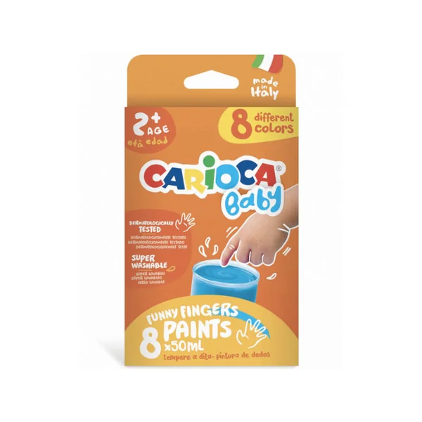 Set de 8 peintures à doigts pour enfants dès 2 ans - 8 x 50 ml
