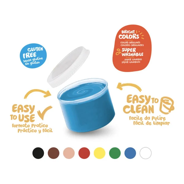 Set de 8 peintures à doigts pour enfants dès 2 ans - 8 x 50 ml