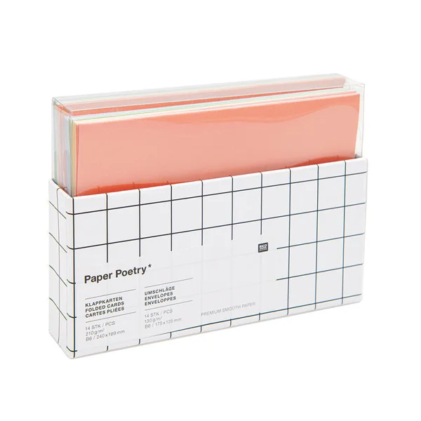 Set de cartes et enveloppes B6 - Rainbow pastel