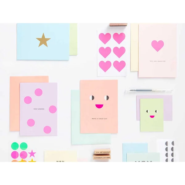 Set de cartes et enveloppes B6 - Rainbow pastel