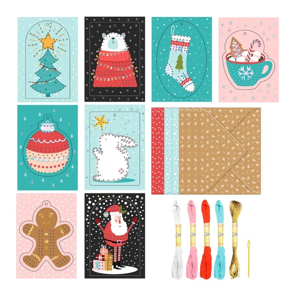 Set de cartes à broder « Noël »