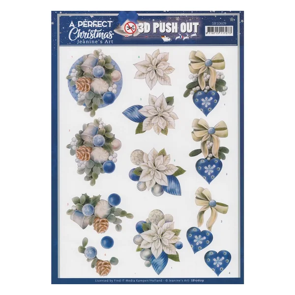 Set de motifs 3D pré-estampés « A perfect Christmas »