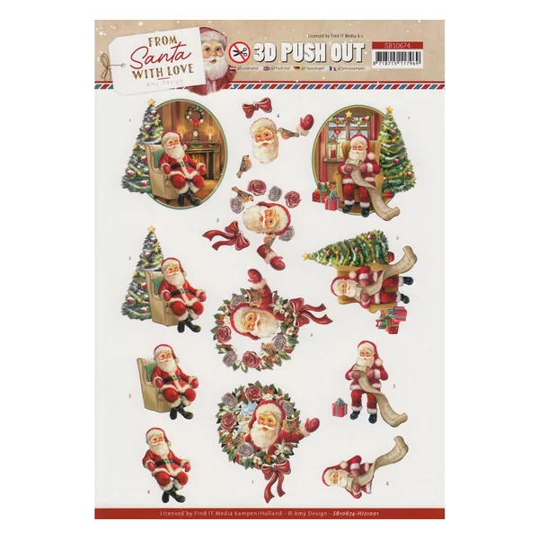 Set de motifs 3D pré-estampés « From Santa with love »