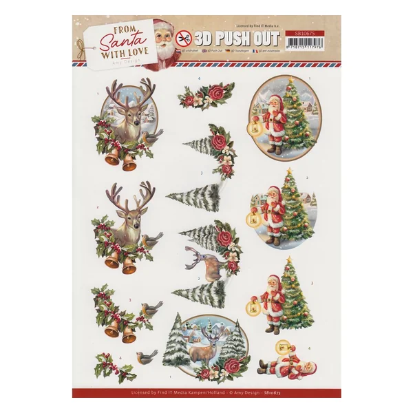 Set de motifs 3D pré-estampés « From Santa with love »