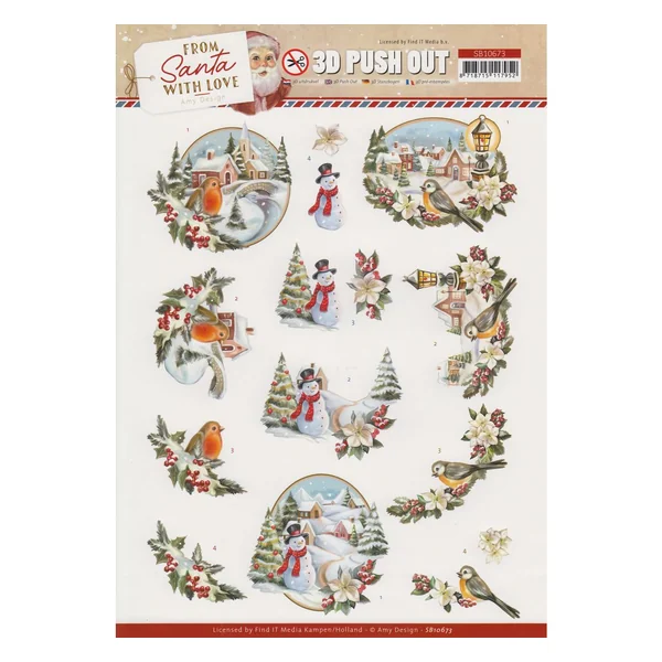 Set de motifs 3D pré-estampés « From Santa with love »