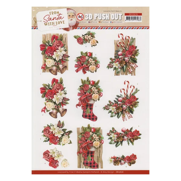 Set de motifs 3D pré-estampés « From Santa with love »
