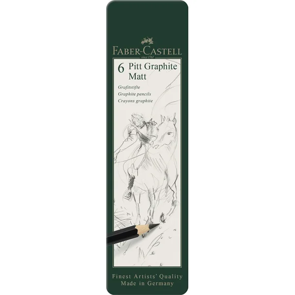 Set metal de 6 Crayons Pitt Graphite Matt