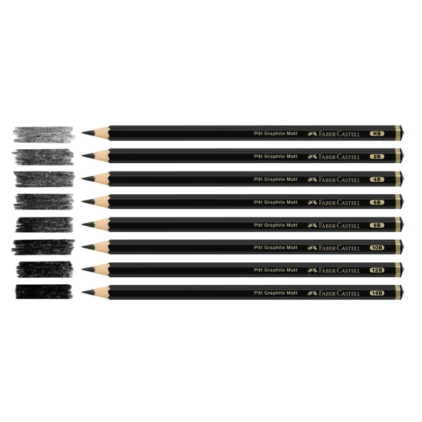 Set metal de 8 Crayons Pitt Graphite Matt + 3 accessoires