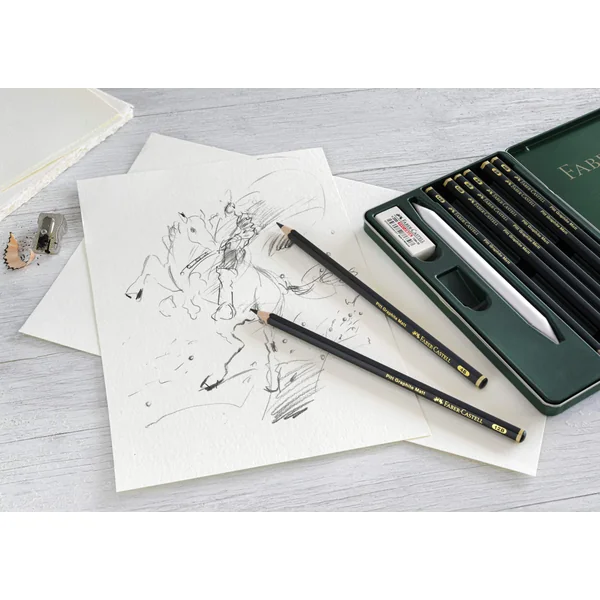 Set metal de 8 Crayons Pitt Graphite Matt + 3 accessoires