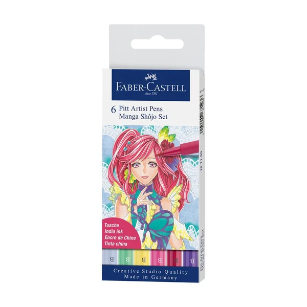 Set Pitt Artist Pen Manga Shôjo Faber-Castell, 6 feutres