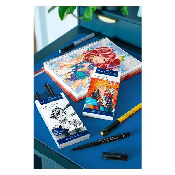 Set Pitt Artist Pen Manga Shônen Faber-Castell, 6 feutres