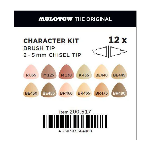Sketcher Marker Set de 12 Couleurs Personnage (Character)