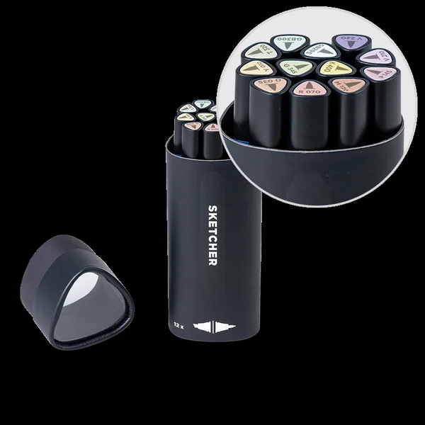 Sketcher Marker Set de 12 Pastel