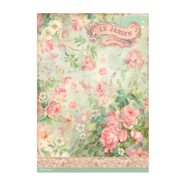 Soie de paille à motifs « Jardin des parfums »