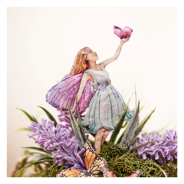Soie de paille à motifs « Parfum d’hortensia »